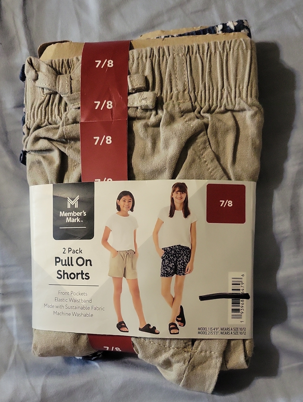 Member's Mark Girls' Pull-On Khaki Shorts - Elastic Waist (2 Pack)
